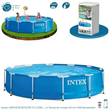 Piscina Intex Metal Frame 366x76 cm com Filtro 56996