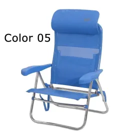 Cadeira de praia com 7 posições e encosto de cabeça compact