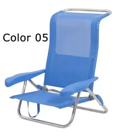 Cadeira cama de praia com 7 posições de multifibra e asa incorporada