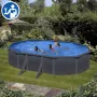 Peças de Reposição Piscinas Ovais Imitação Grafite com Postes de 120 cm