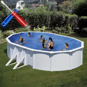 Montagem Piscina Gre Oval com Contrafortes