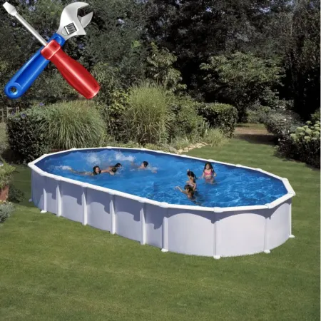 Montagem Piscina Gre Oval sem Contrafortes