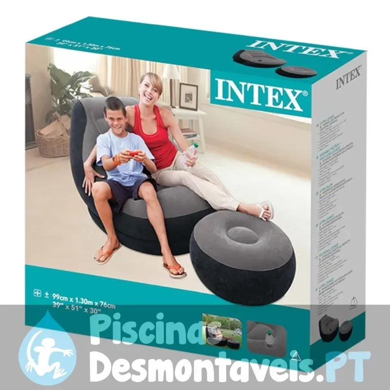 Intex Cadeira Insuflável com Puff Ultra Lounge Relax 68564NP - 91568