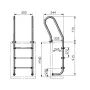 Escada Inoxidável para piscina de madeira Gre 126673