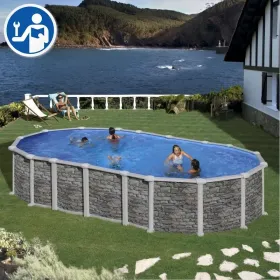 Peças de Reposição Piscinas Ovais Imitação Pedra com Sistema Ómega de 132 cm - Mykonos e Santorini