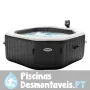 PureSpa Octogonal Deluxe Bolhas e Jets Preto Intex 28456