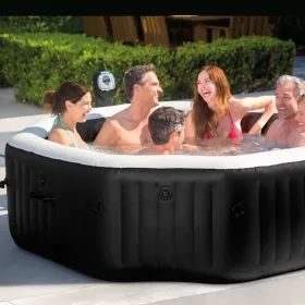 PureSpa Octogonal Deluxe Bolhas e Jets Preto Intex 28456
