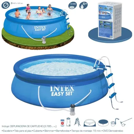 Piscina Intex Easy Set 457x107 cm com Filtro e Escada 56409