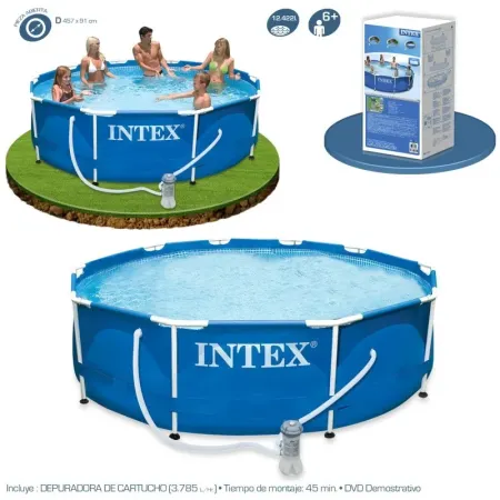 Piscina Intex Metal Frame 457x91 cm Conjunto Completo 54942