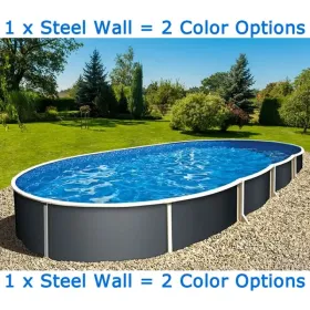 Piscina Azuro Imitação Grafite/Branca 550x370x120