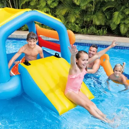 Ilha Escorrega Piscina 279x173x122 cm 58294EU