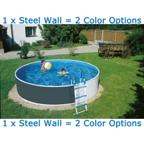 Piscina Azuro Imitação Grafite/Branca 360x120