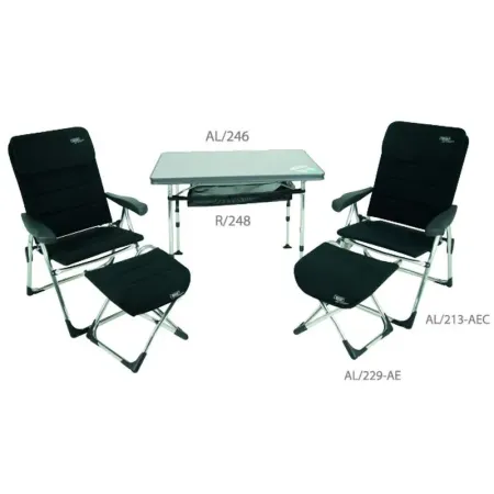 Conjunto Crespo mesa e 2 poltronas com repousa-pés air elegant