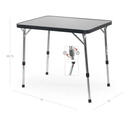 Mesa média retangular de alumínio