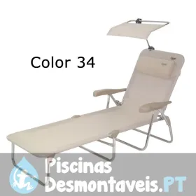 Poltrona extra plana Air Elegant de 7 posições acolchoada compact