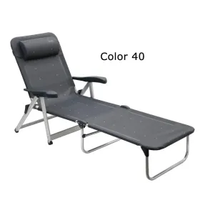 Cama reforçada com apoios de braço e encosto 7 posições de alumínio