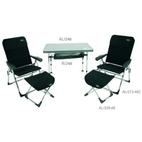 Conjunto Crespo mesa e 2 poltronas com repousa-pés air elegant
