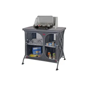 Armário dobrável de cozinha de alumínio pintado.