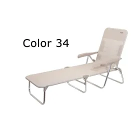 Cama com apoios de braço e encosto 7 posições de alumínio